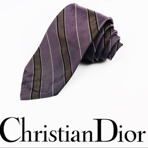 Christian Dior Vintage Narrow Purple Silk Tie